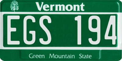 VT license plate EGS194