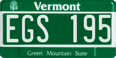 VT license plate EGS195