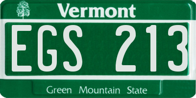 VT license plate EGS213