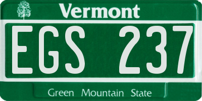 VT license plate EGS237