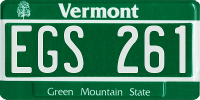 VT license plate EGS261