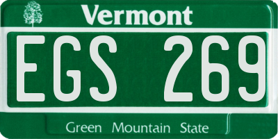 VT license plate EGS269