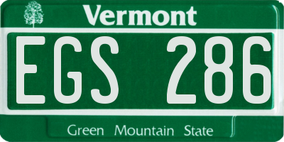 VT license plate EGS286