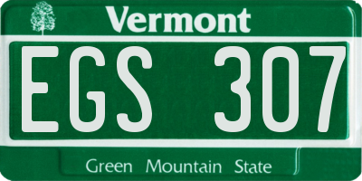 VT license plate EGS307