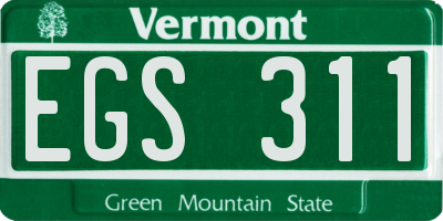 VT license plate EGS311