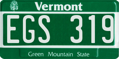VT license plate EGS319