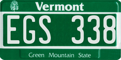 VT license plate EGS338