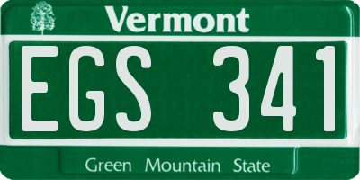 VT license plate EGS341