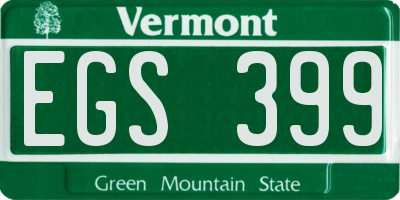 VT license plate EGS399