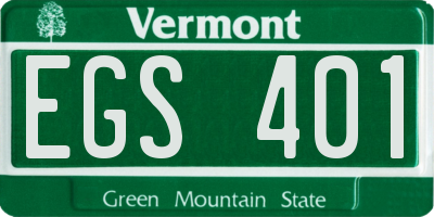 VT license plate EGS401