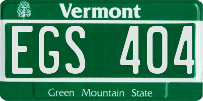 VT license plate EGS404