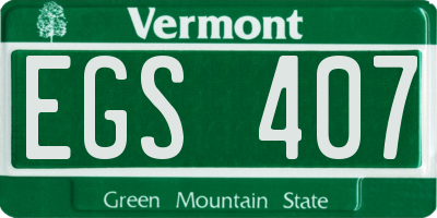VT license plate EGS407