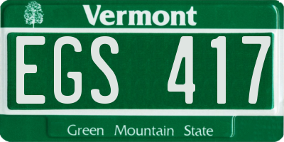 VT license plate EGS417