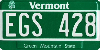 VT license plate EGS428