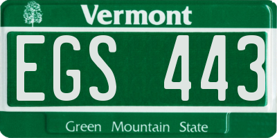 VT license plate EGS443
