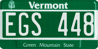 VT license plate EGS448