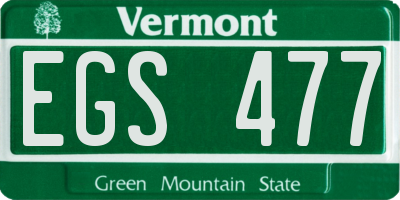 VT license plate EGS477