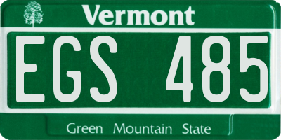 VT license plate EGS485