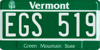 VT license plate EGS519