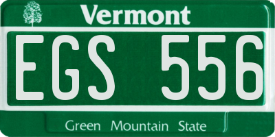 VT license plate EGS556