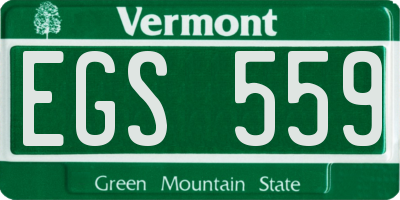 VT license plate EGS559