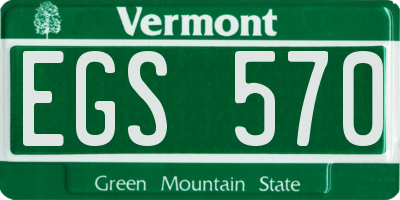 VT license plate EGS570