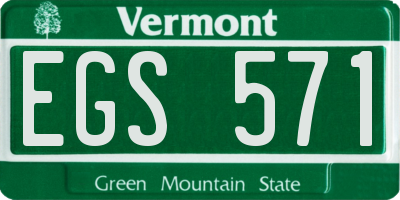 VT license plate EGS571