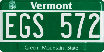 VT license plate EGS572