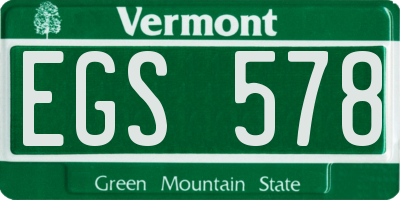 VT license plate EGS578