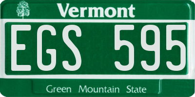 VT license plate EGS595