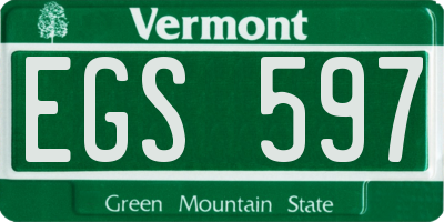 VT license plate EGS597