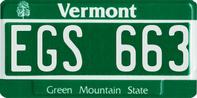VT license plate EGS663