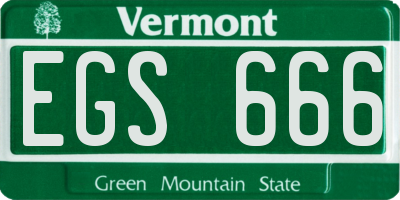 VT license plate EGS666