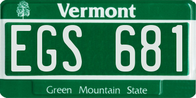 VT license plate EGS681
