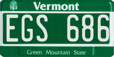 VT license plate EGS686