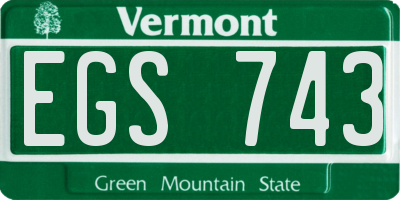 VT license plate EGS743
