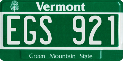 VT license plate EGS921