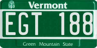 VT license plate EGT188