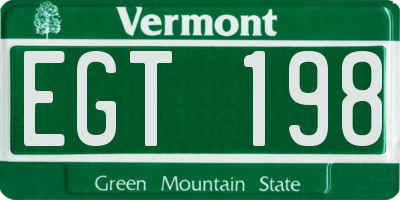 VT license plate EGT198