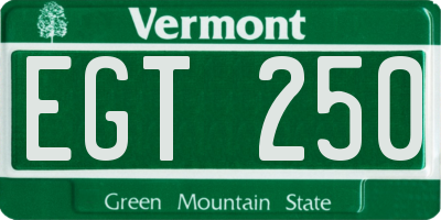 VT license plate EGT250