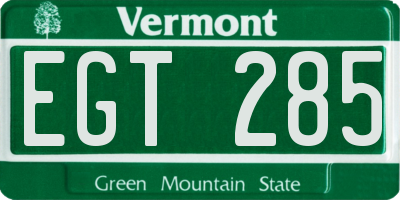 VT license plate EGT285