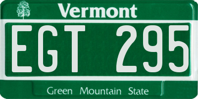 VT license plate EGT295