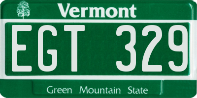 VT license plate EGT329