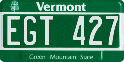 VT license plate EGT427