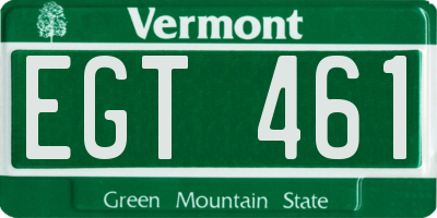 VT license plate EGT461