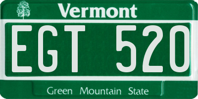 VT license plate EGT520