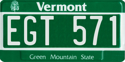 VT license plate EGT571