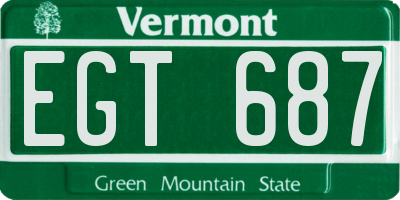 VT license plate EGT687