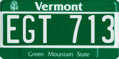 VT license plate EGT713