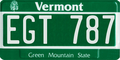 VT license plate EGT787
